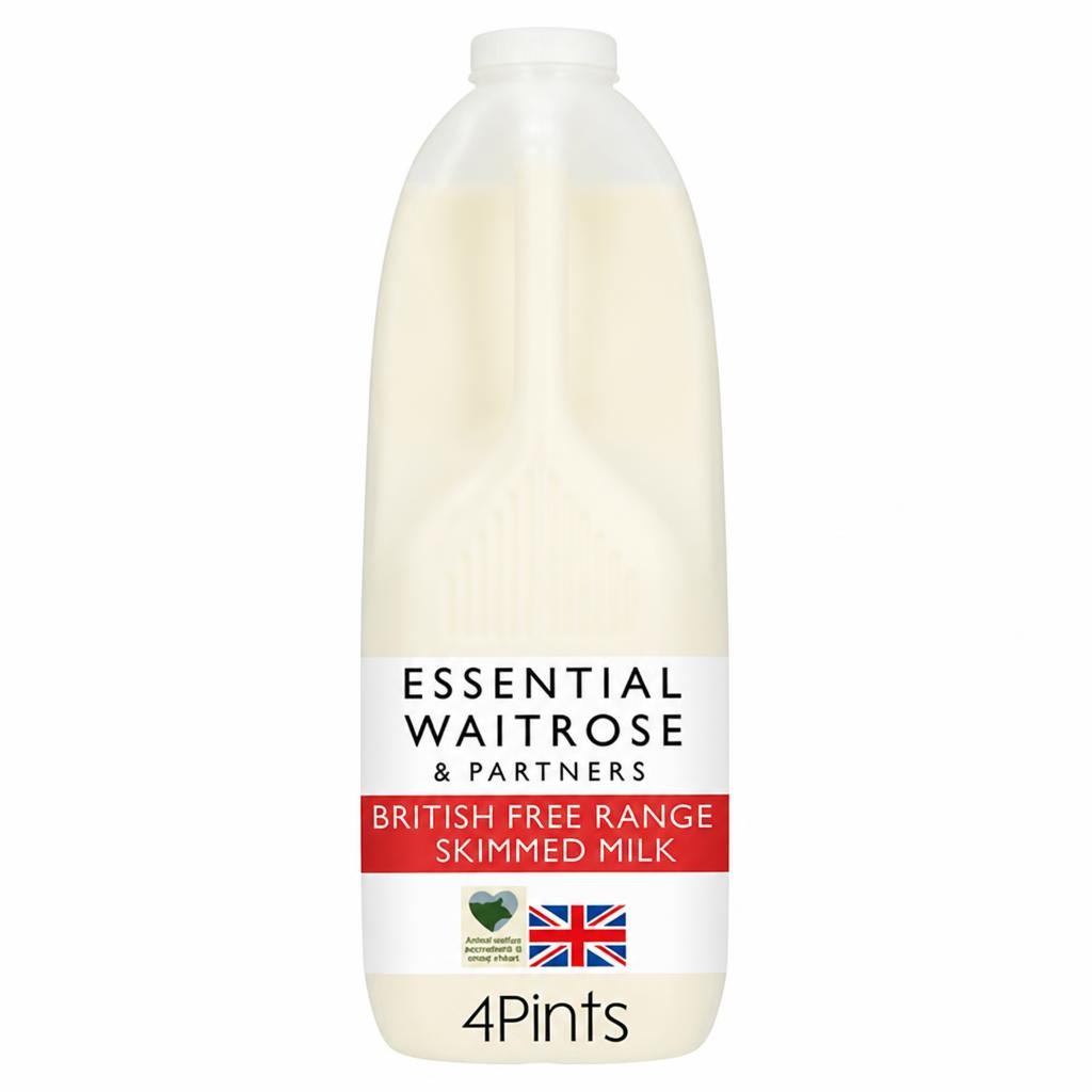 Essential British Free Range Skimmed Milk 4 Pints