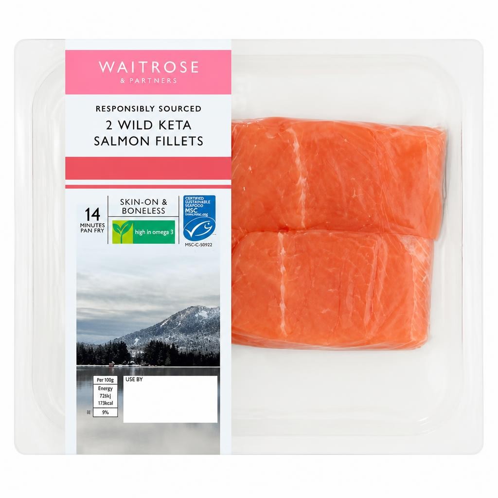 Waitrose 2 MSC Wild Keta Salmon Fillets