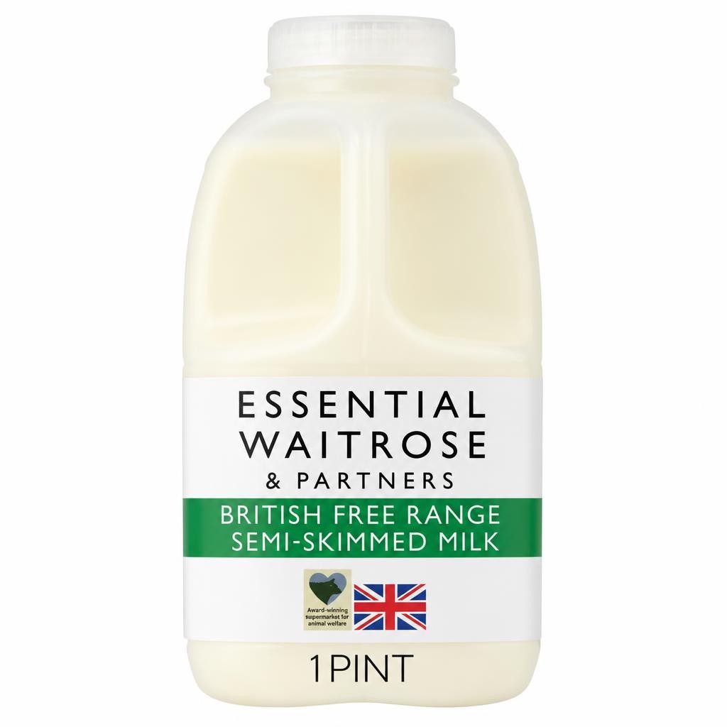 Essential British Free Range Semi-Skimmed Milk 1 Pint