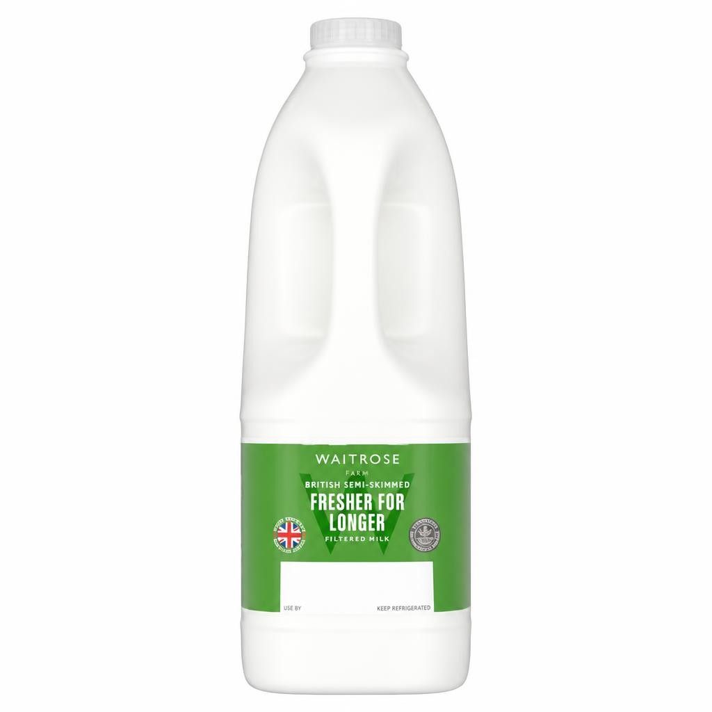 Waitrose Filtered British Free Range Semi-Skimmed Milk