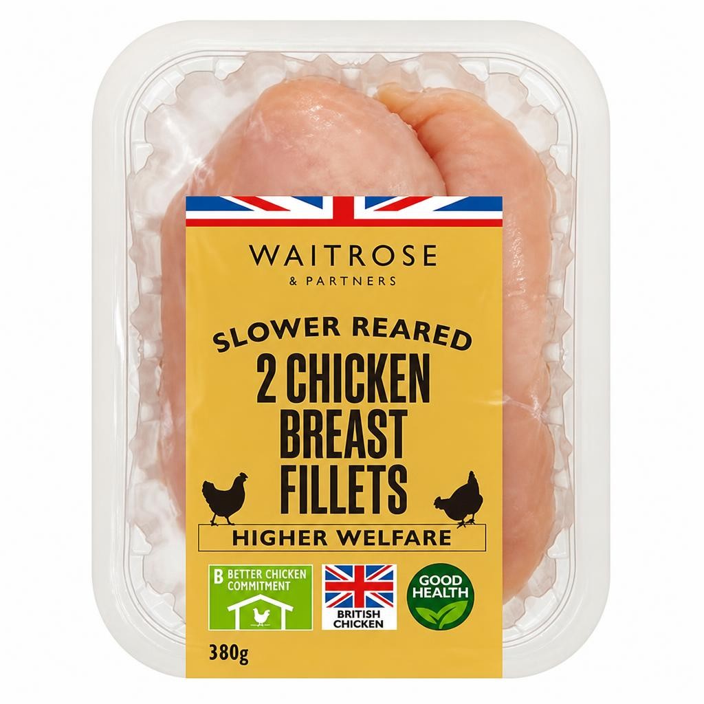 Waitrose Slower Reared 2 Chicken Breast Fillets