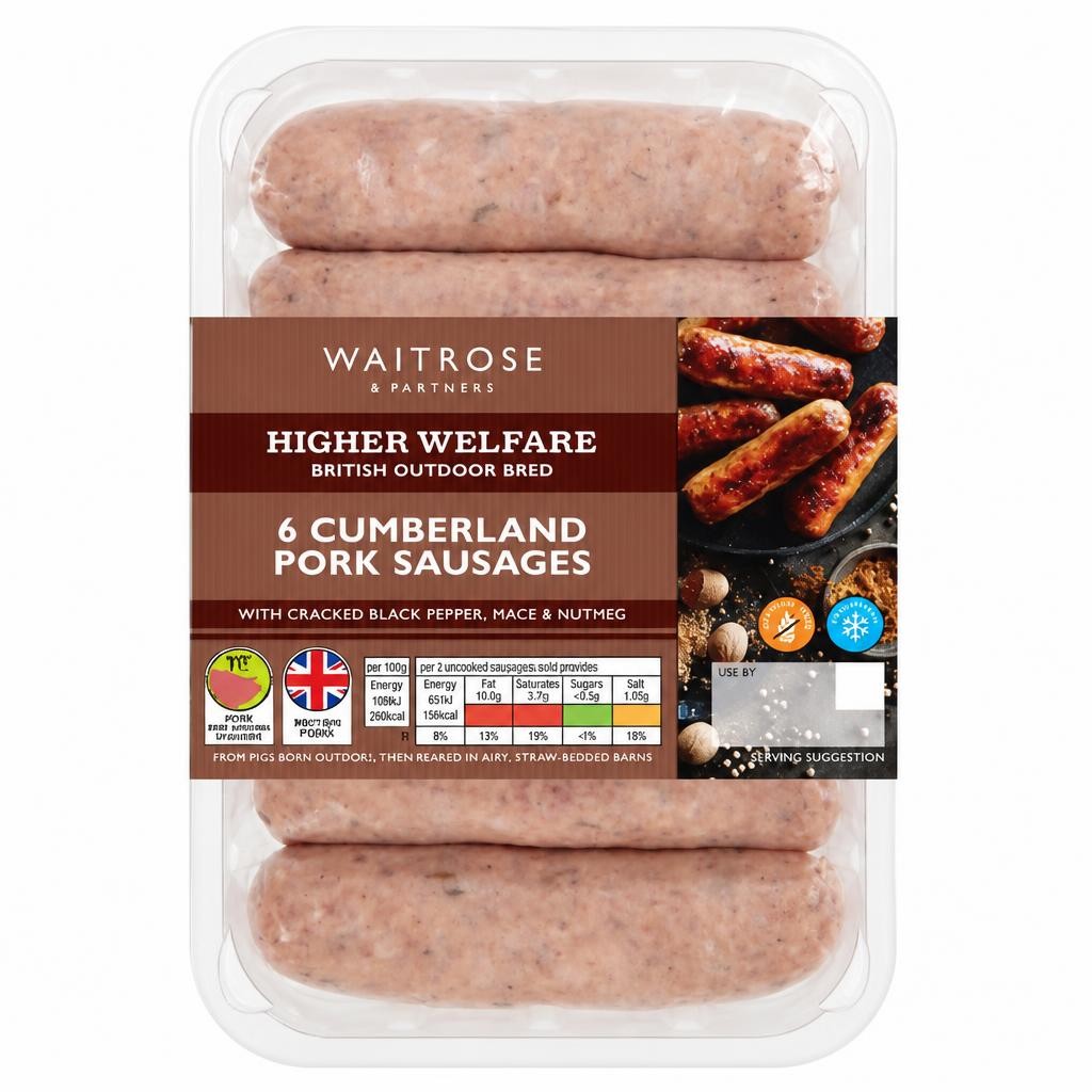 Waitrose 6 Cumberland Pork Sausages