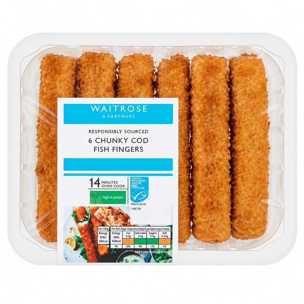 Waitrose 6 Chunky Cod Fish Fingers