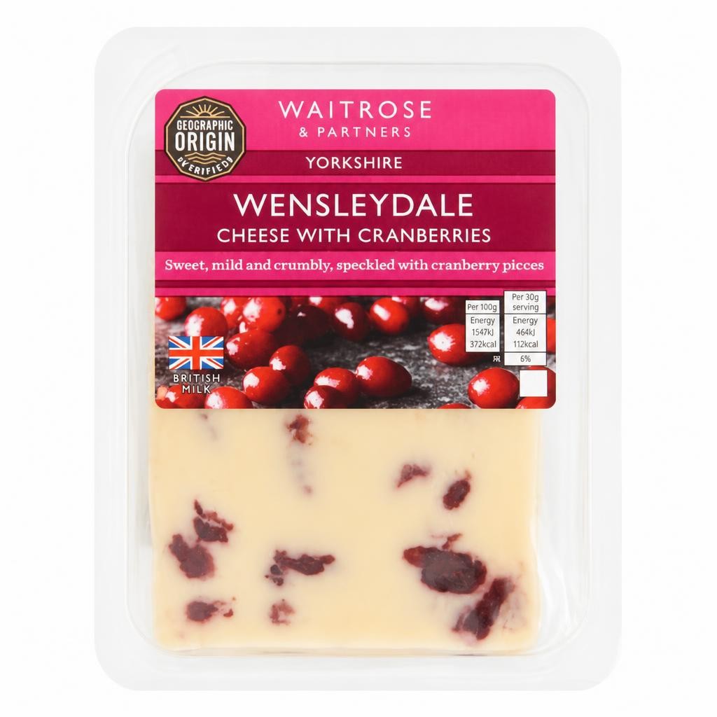 Waitrose Yorkshire Wensleydale Cheese with Cranberry Strength 2