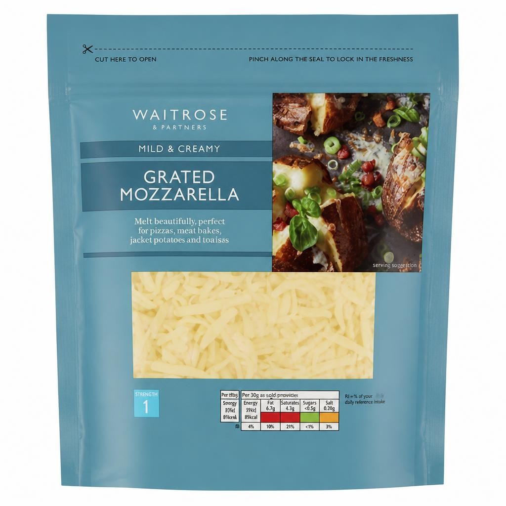 Waitrose Grated Mozzarella Cheese Strength 1