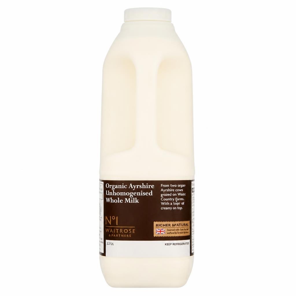 No.1 Organic Unhomogenised Ayrshire Whole Milk