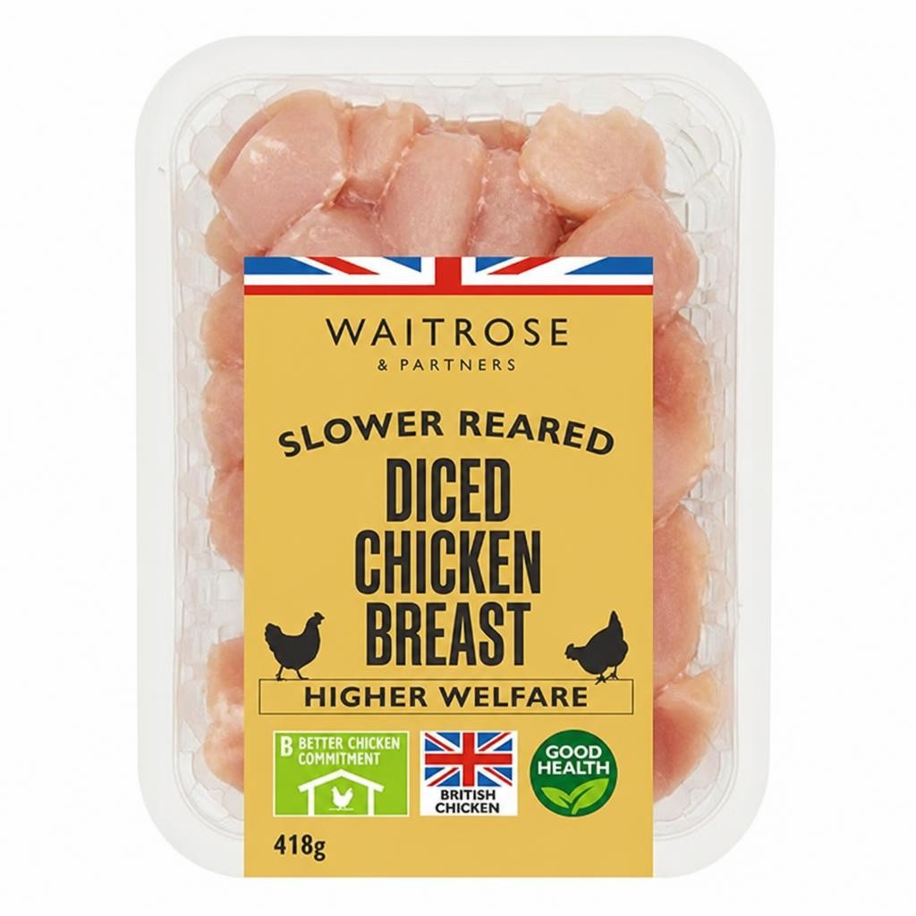 Waitrose Slower Reared Diced Chicken Breast