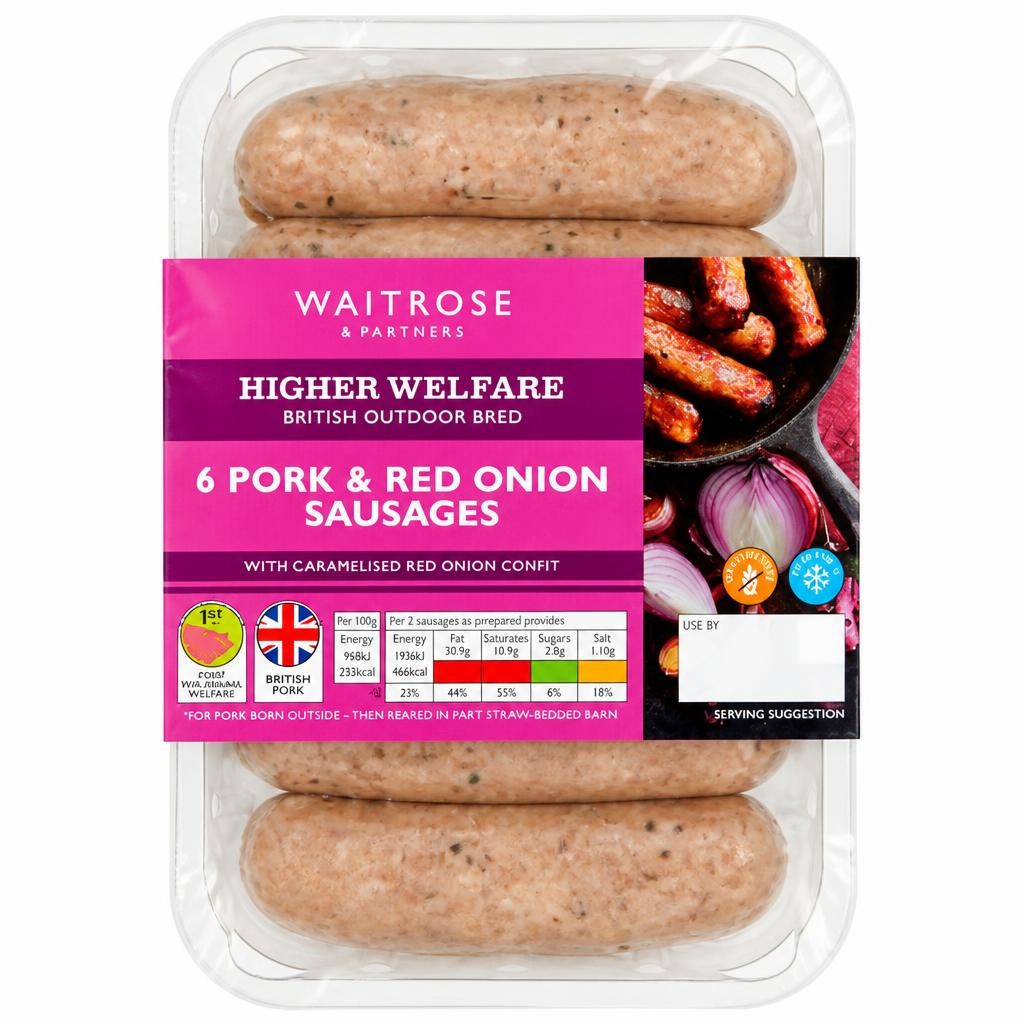Waitrose Pork & Caramelised Onion Sausages