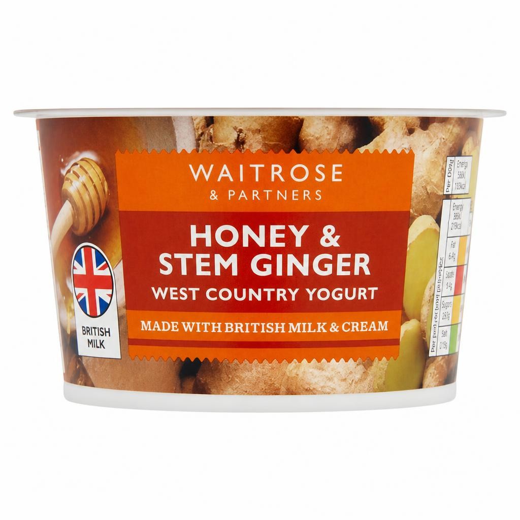 Waitrose Honey & Stem Ginger Yogurt Single