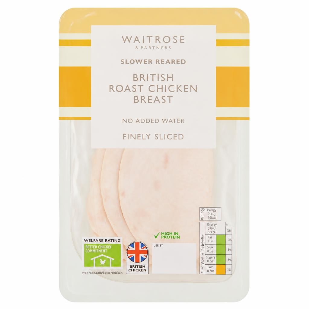 Waitrose Cooked Roast Chicken Breast Finely Sliced