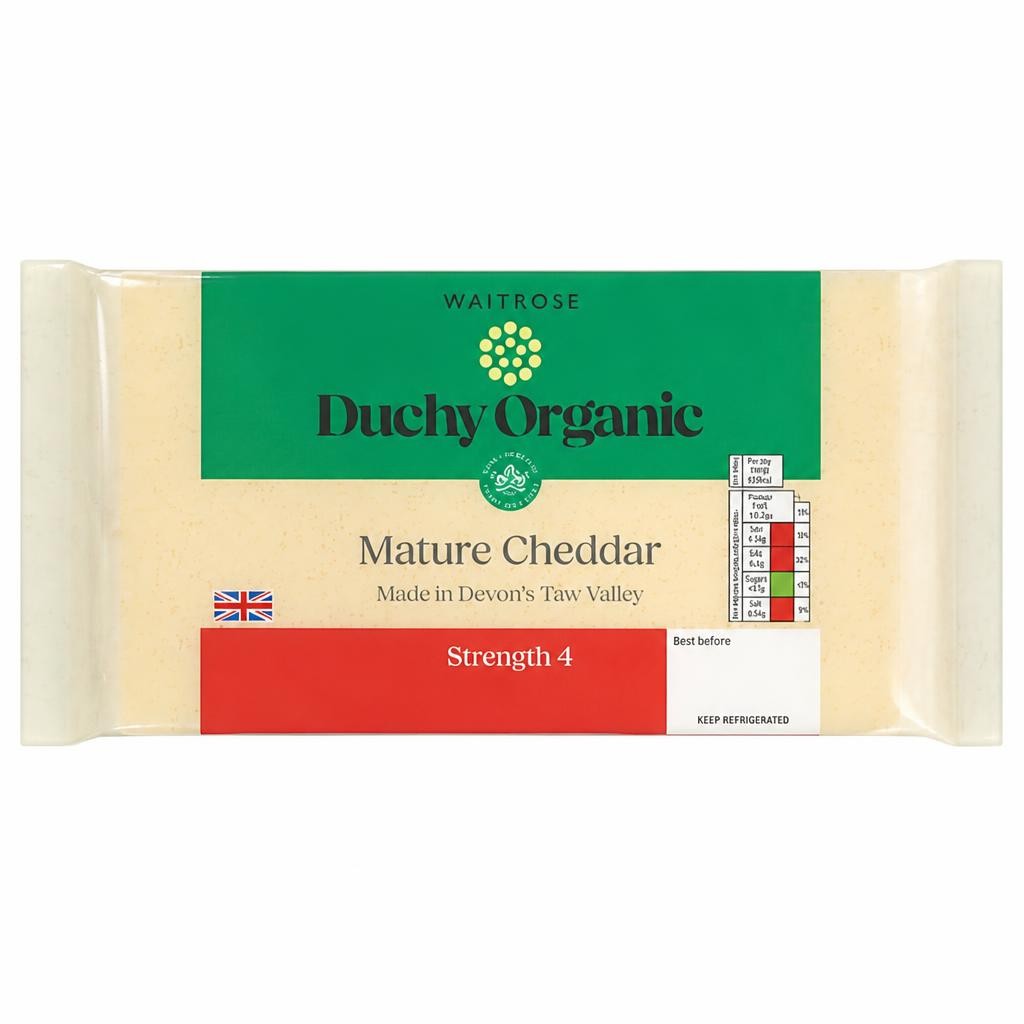 Duchy Organic Mature Cheddar Cheese Strength 4