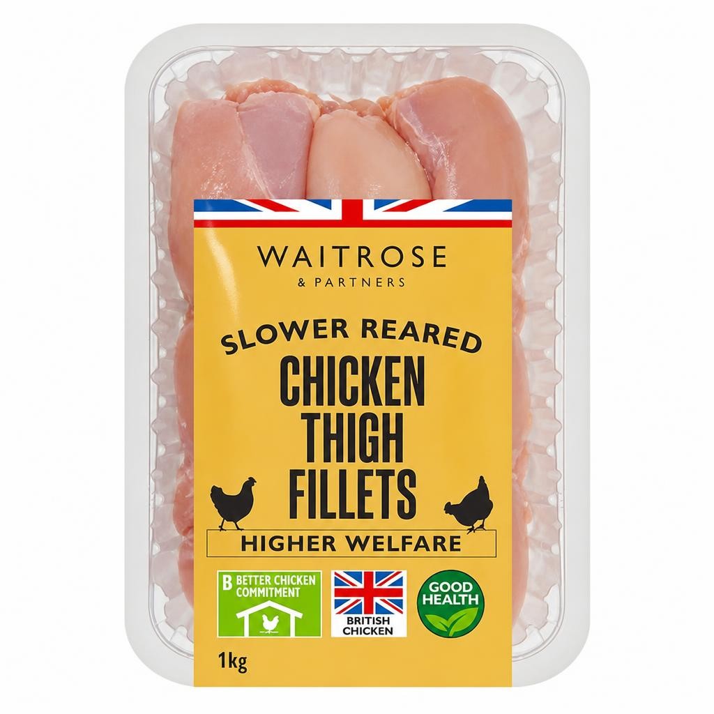 Waitrose Chicken Thigh Fillets, Skinless & Boneless - Large