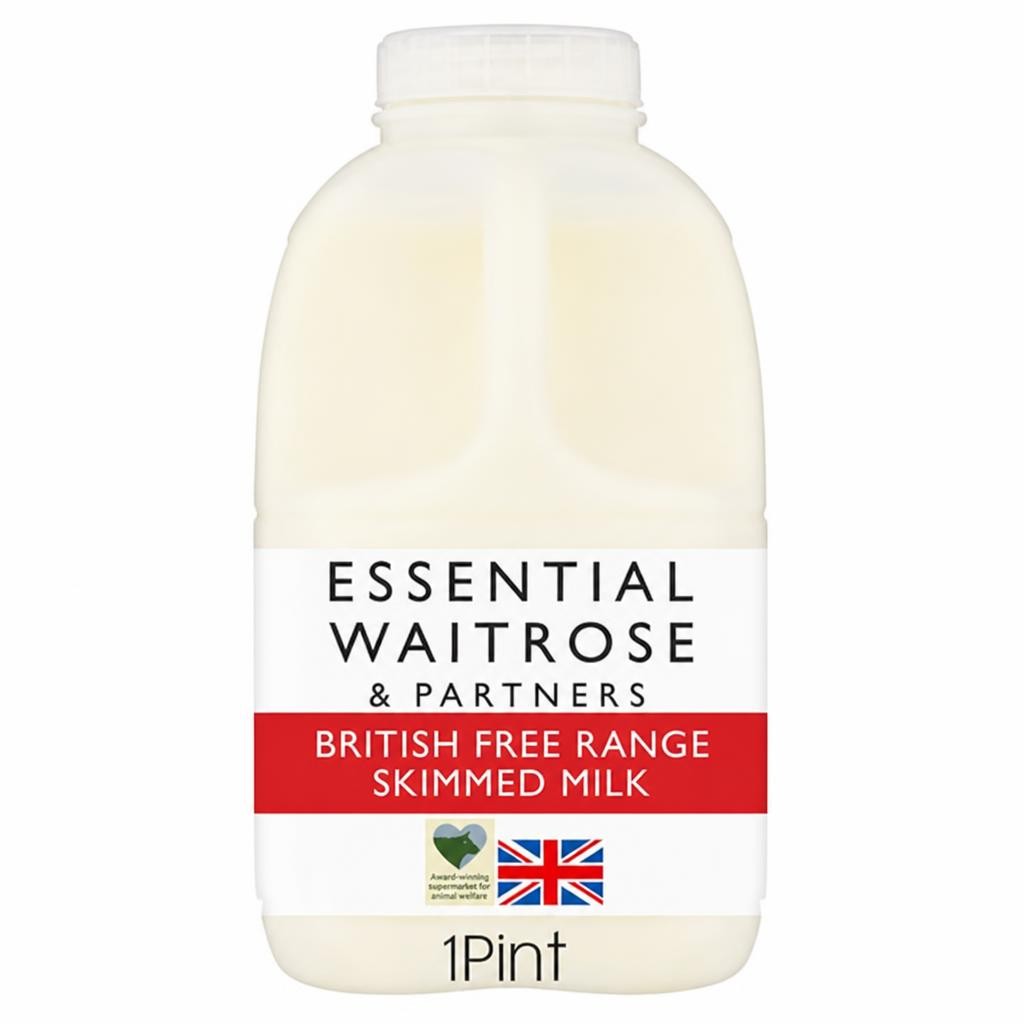Essential British Free Range Skimmed Milk 1 Pint