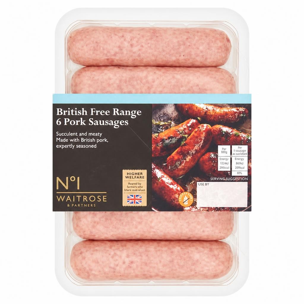 No.1 British Free Range 6 Pork Sausages