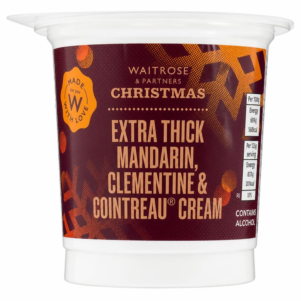 Waitrose Christmas Extra Thick Mandarin, Clementine & Cointreau Cream