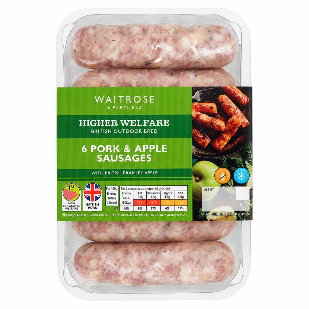 Waitrose British Pork, Bramley Apple Sausages