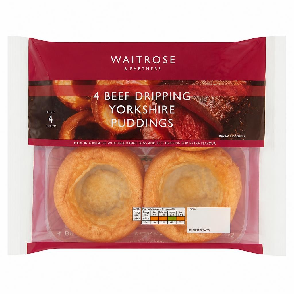 Waitrose 4 Beef Dripping Yorkshire Puddings
