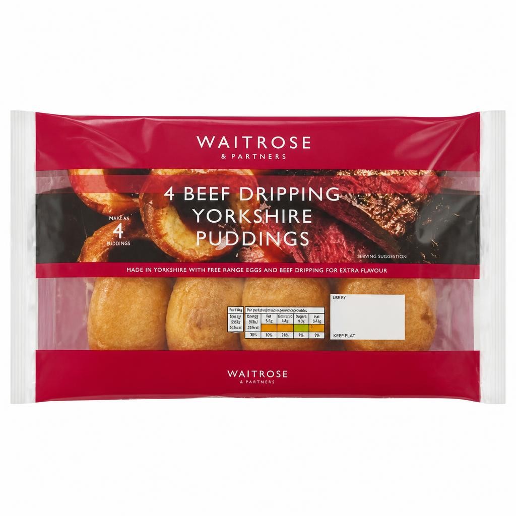 Waitrose 4 Beef Dripping Yorkshire Puddings