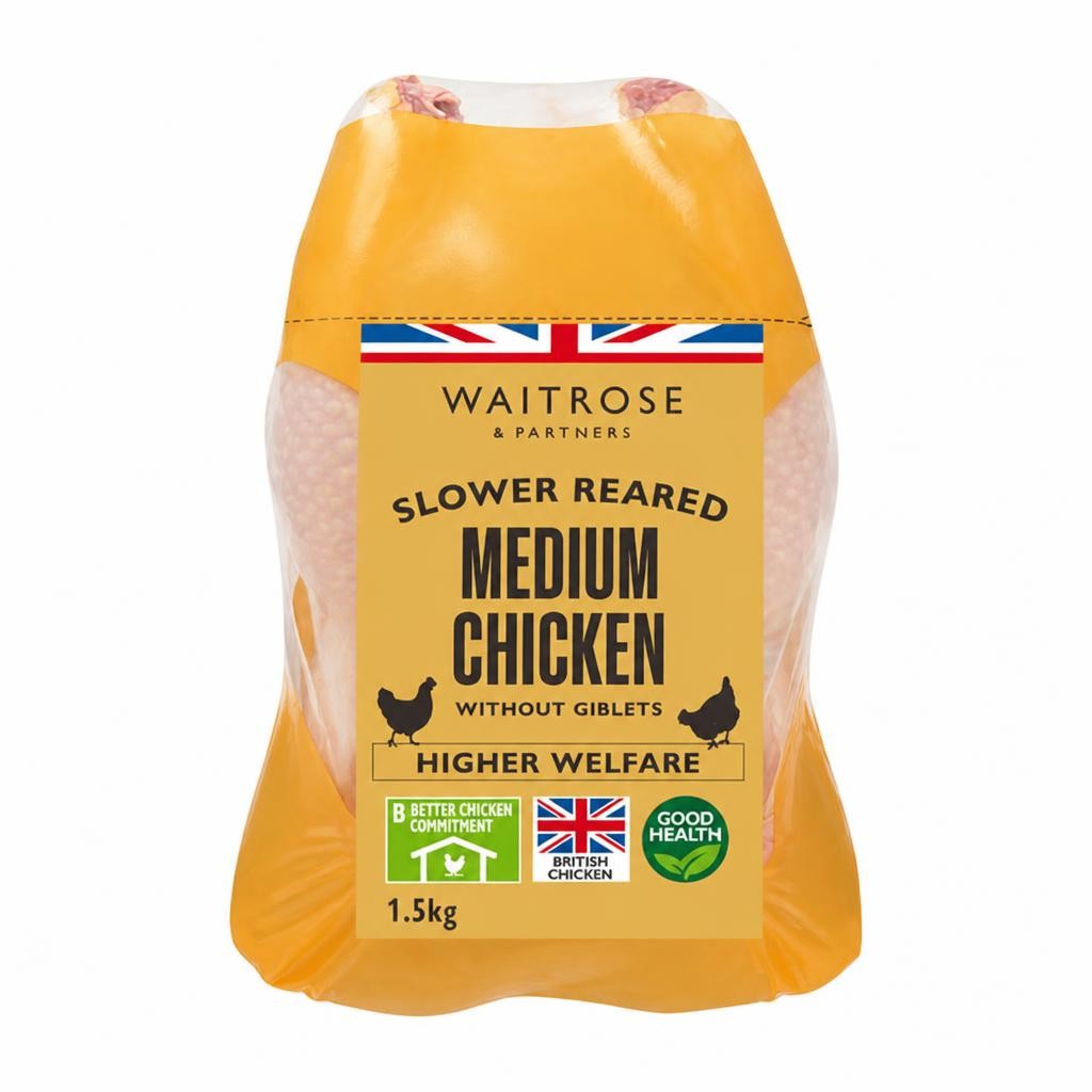 Waitrose Slower Reared Medium Whole Chicken
