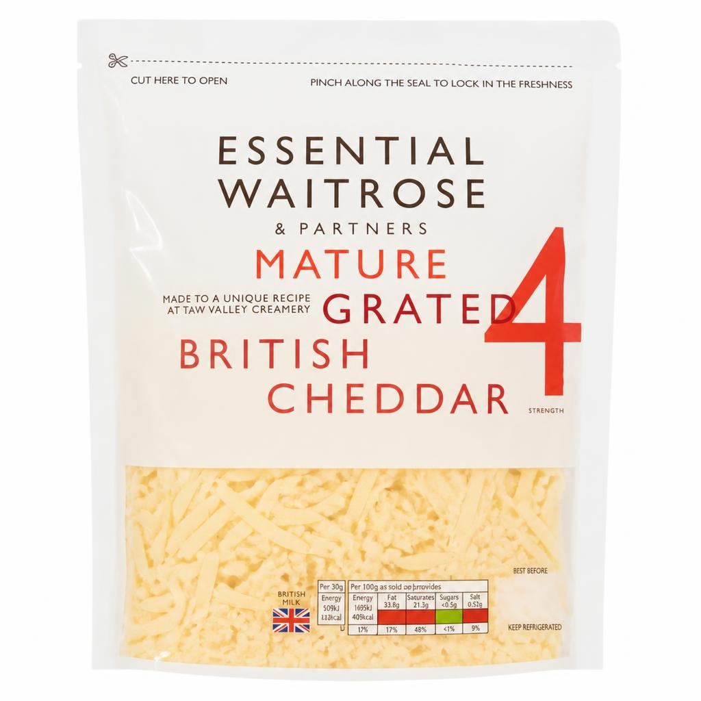 Essential Mature Grated Cheddar Cheese Strength 4