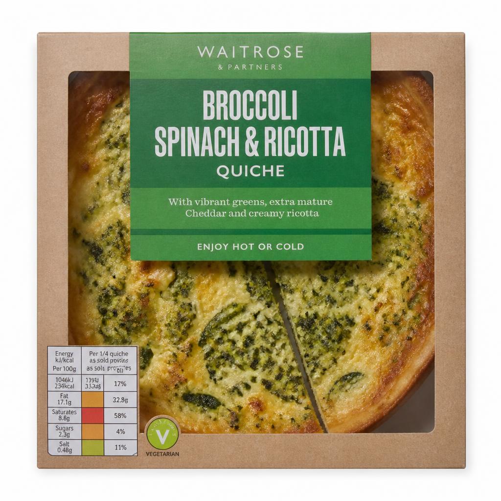 Waitrose Broccoli, Spinach & Ricotta Quiche
