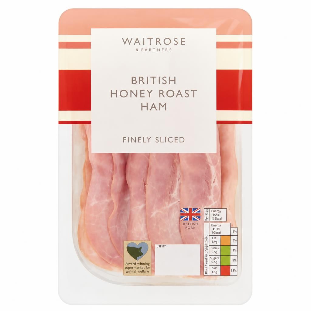 Waitrose British Finely Sliced Honey Ham