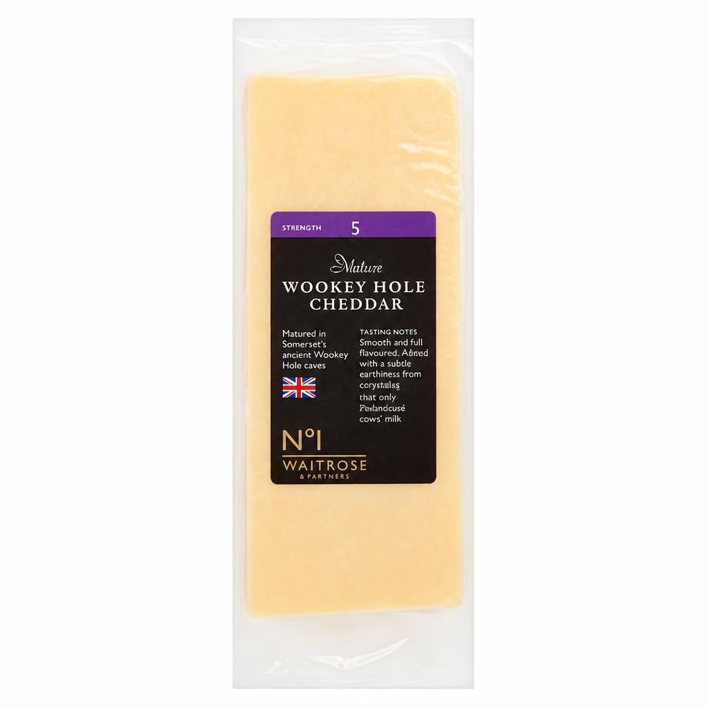 No. 1 Mature Wookey Hole Cheddar Cheese Strength 5