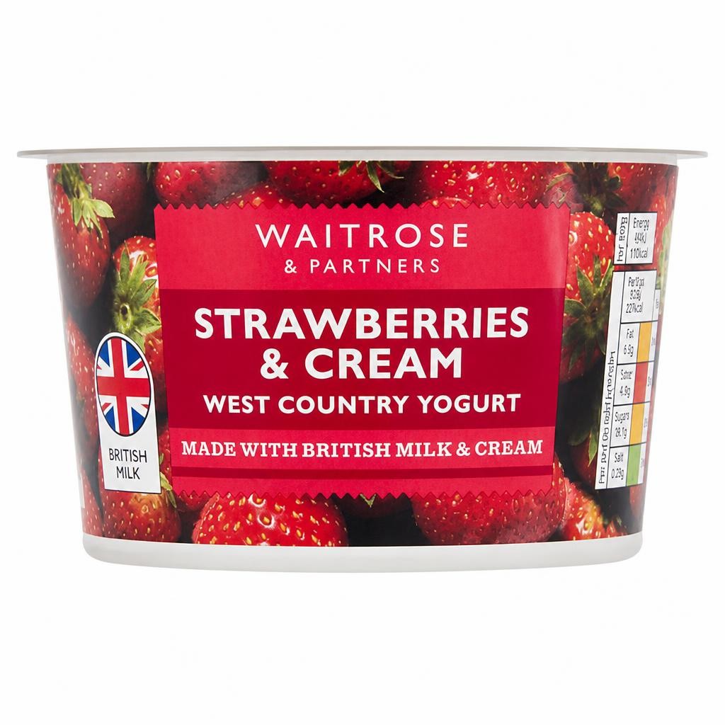 Waitrose Strawberries & Cream West Country Yogurt