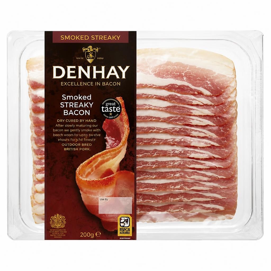 Denhay Dry Cured Streaky Smoked Bacon