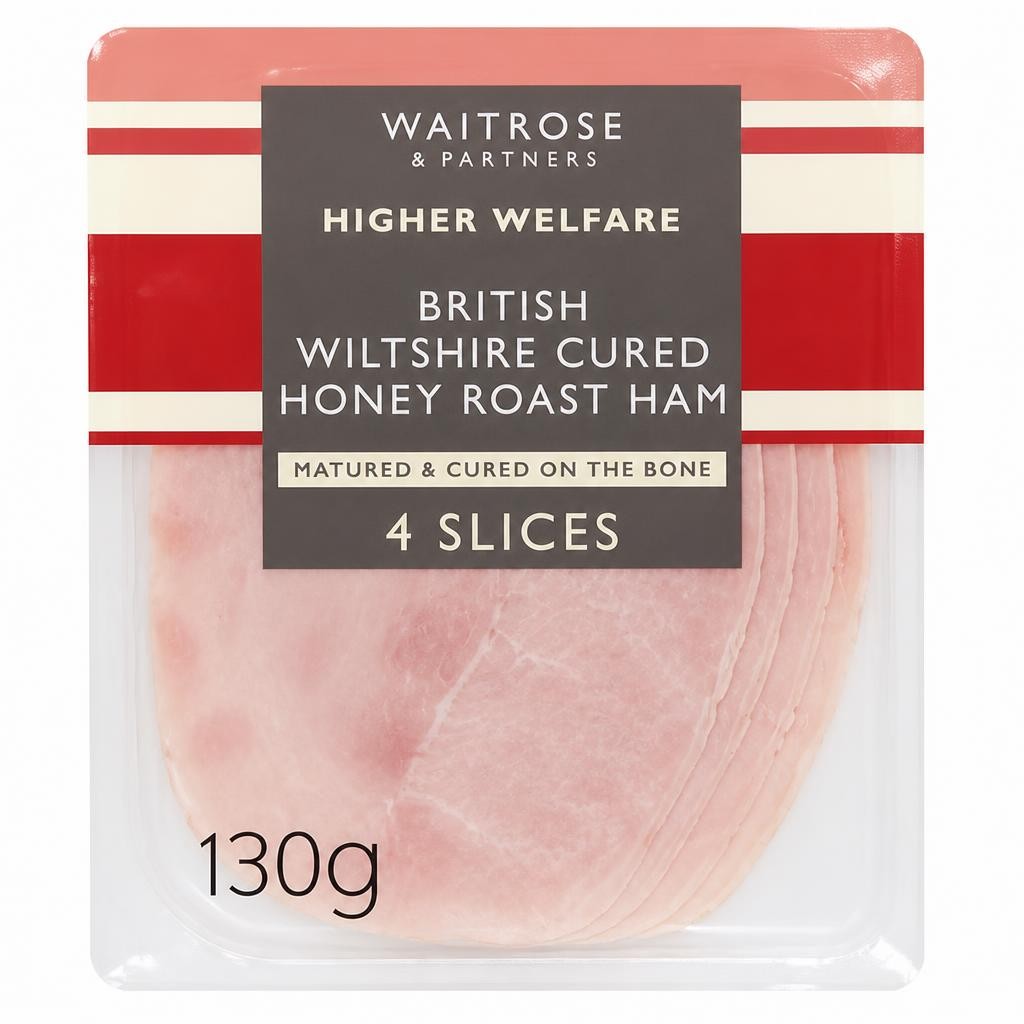 Waitrose British Wiltshire Cured Honey Roast Ham 4 Slices