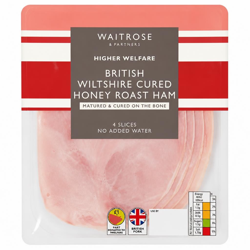 Waitrose British Wiltshire Cured Honey Roast Ham 4 Slices