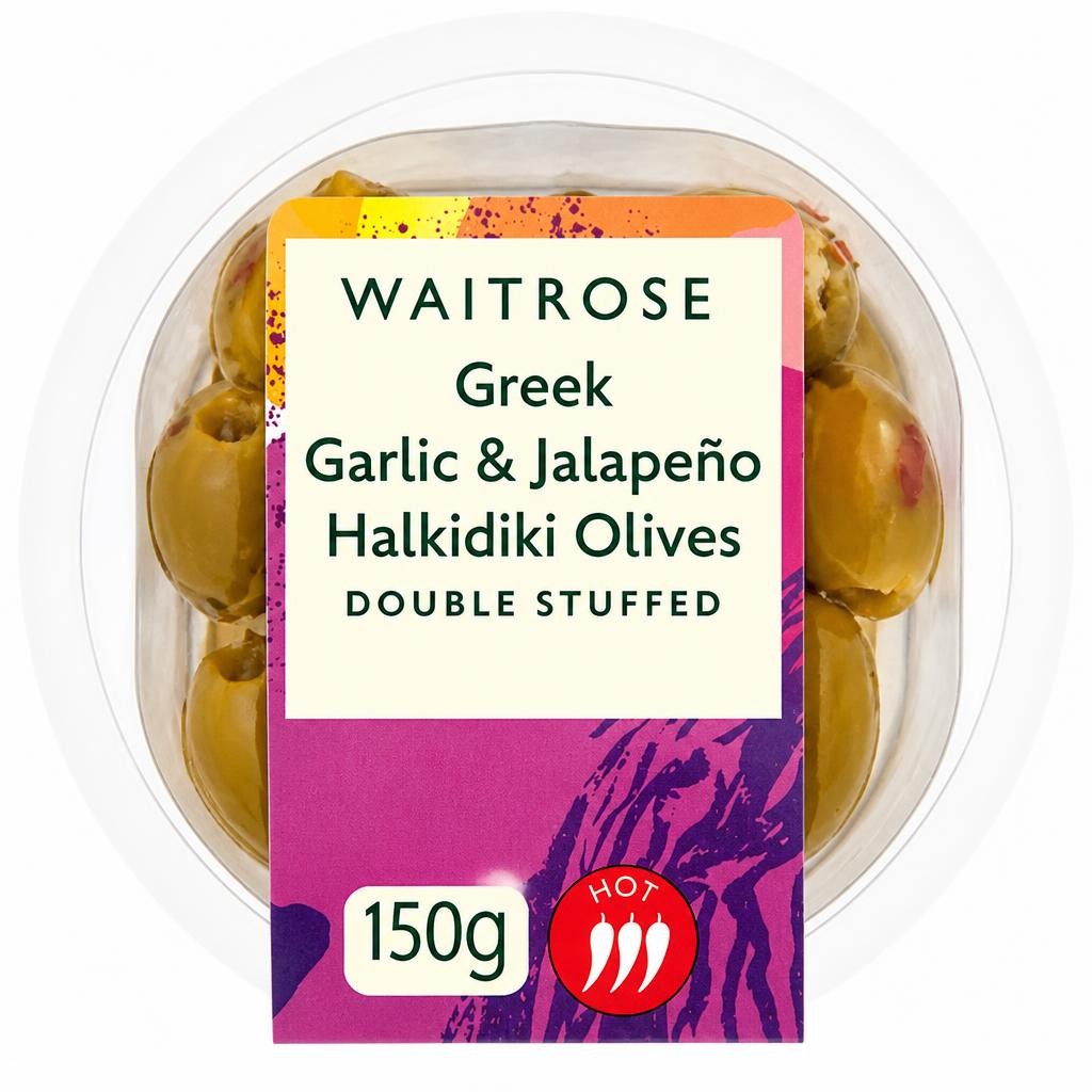 Waitrose Garlic & Jalapeño Greek Halkidiki Olives