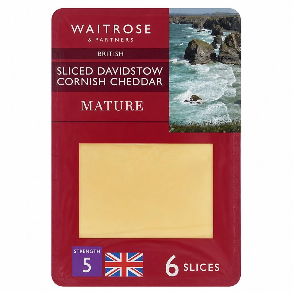 Waitrose Davidstow Cornish Mature Sliced Cheddar Cheese Strength 5