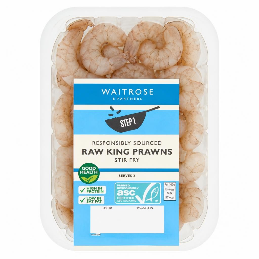 Waitrose ASC Raw King Prawns Stir Fry