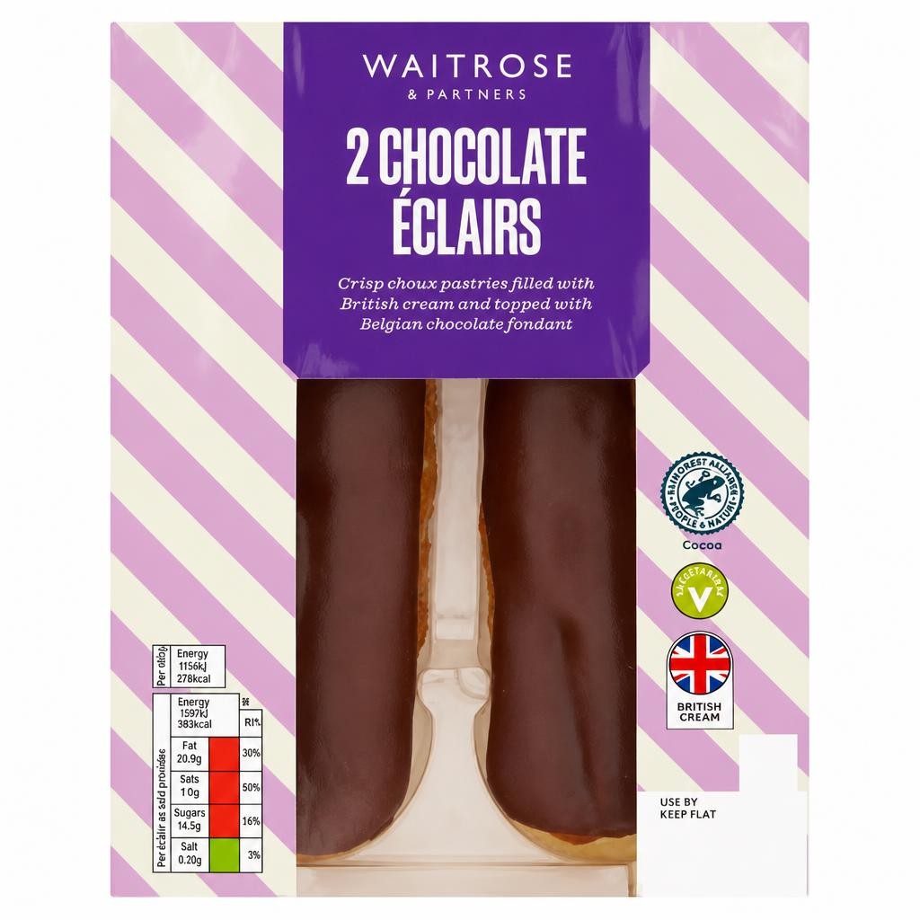 Waitrose 2 Chocolate Eclairs