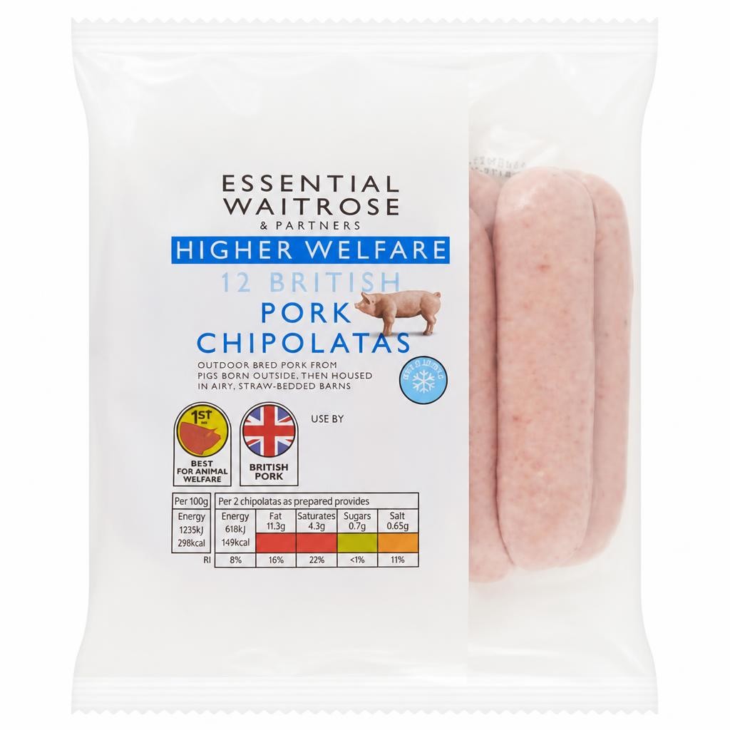 Essential 12 British Pork Chipolatas