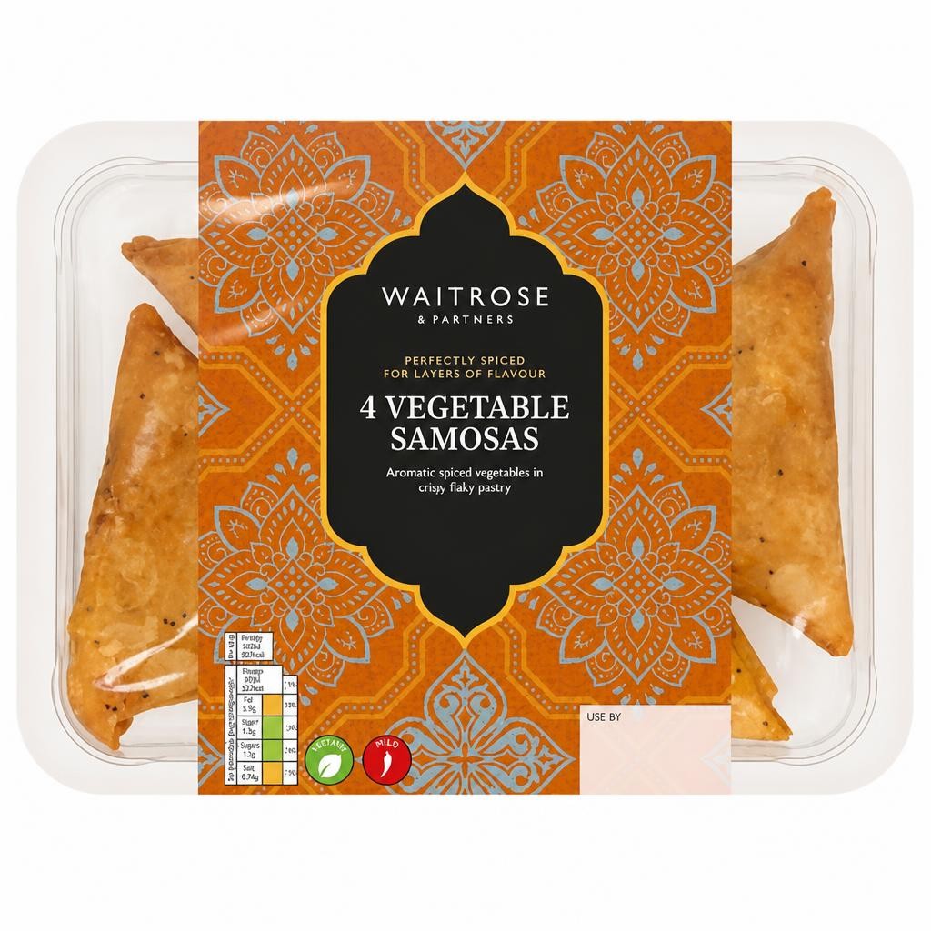 Waitrose 4 Vegetable Samosas