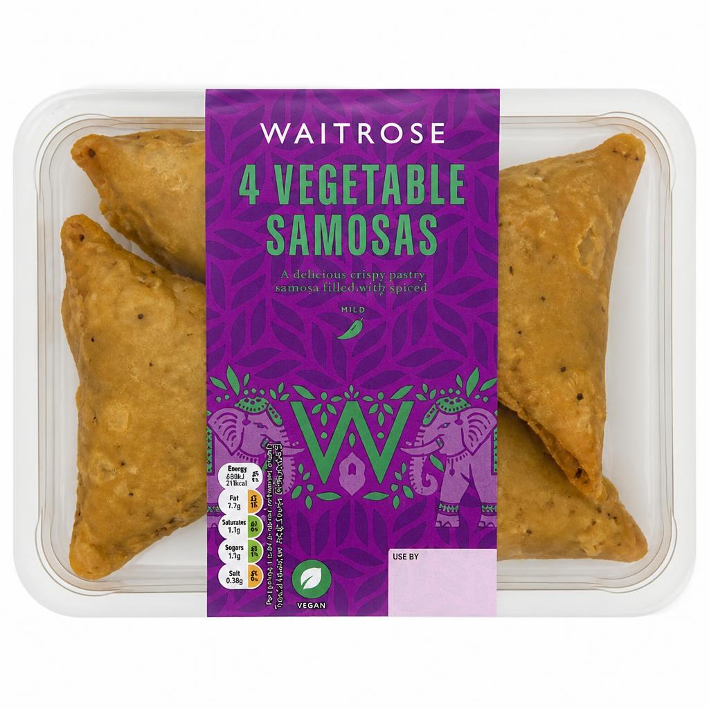 Waitrose 4 Vegetable Samosas