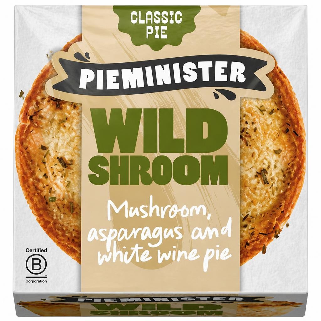 Pieminister Wild Shroom Pie with Mushroom, Asparagus & Cream