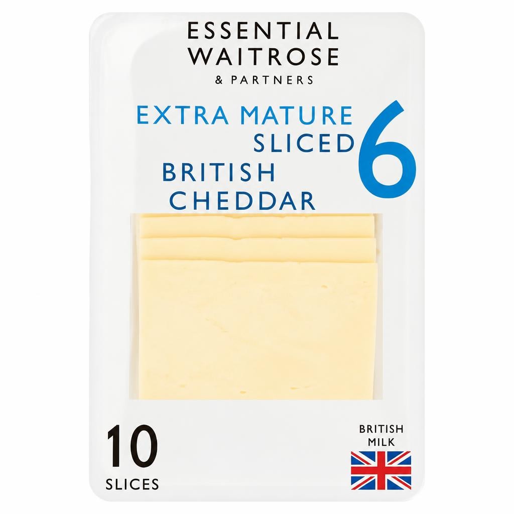 Essential Extra Mature Sliced Cheddar Cheese Strength 6