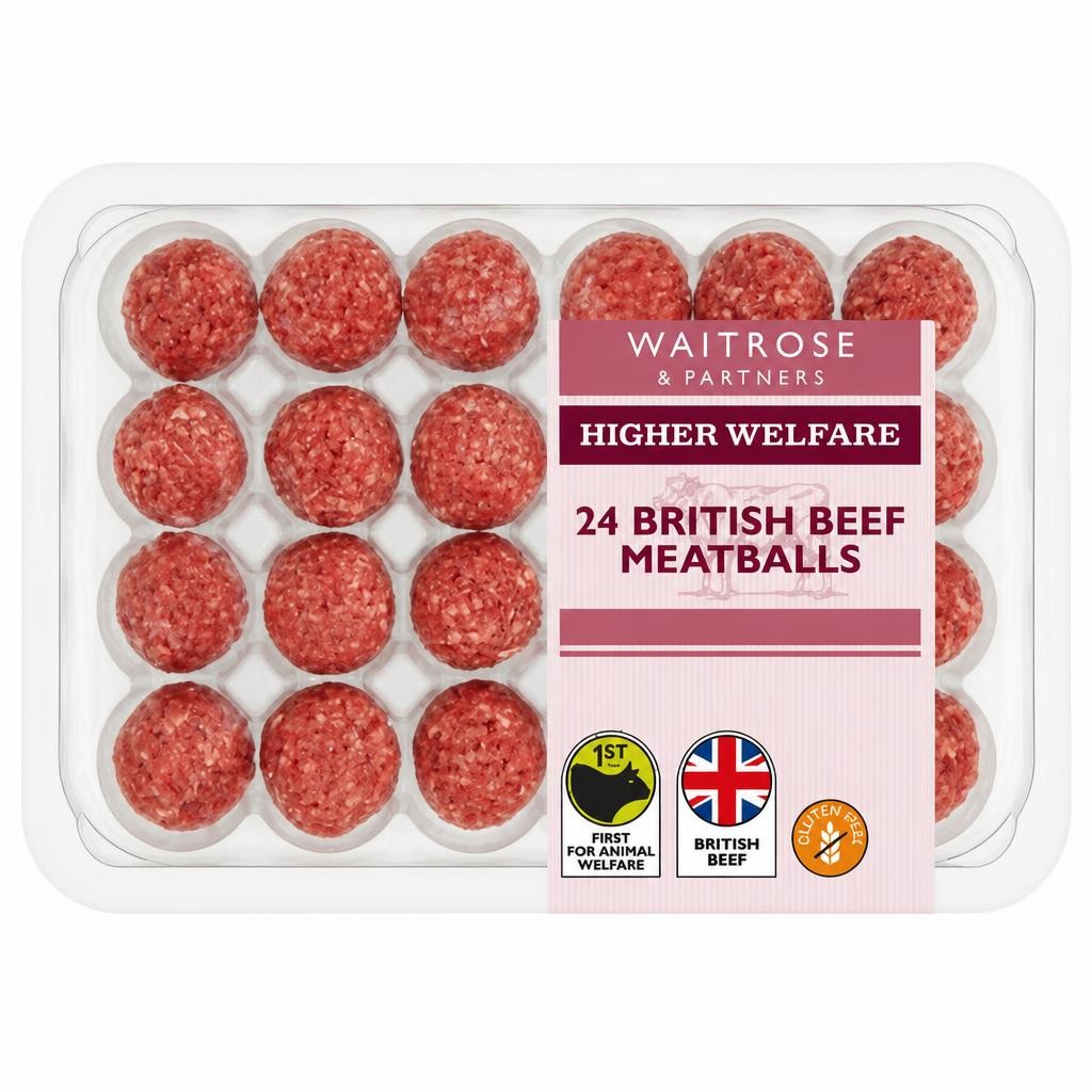 Waitrose 24 British Native Breed Beef Meatballs