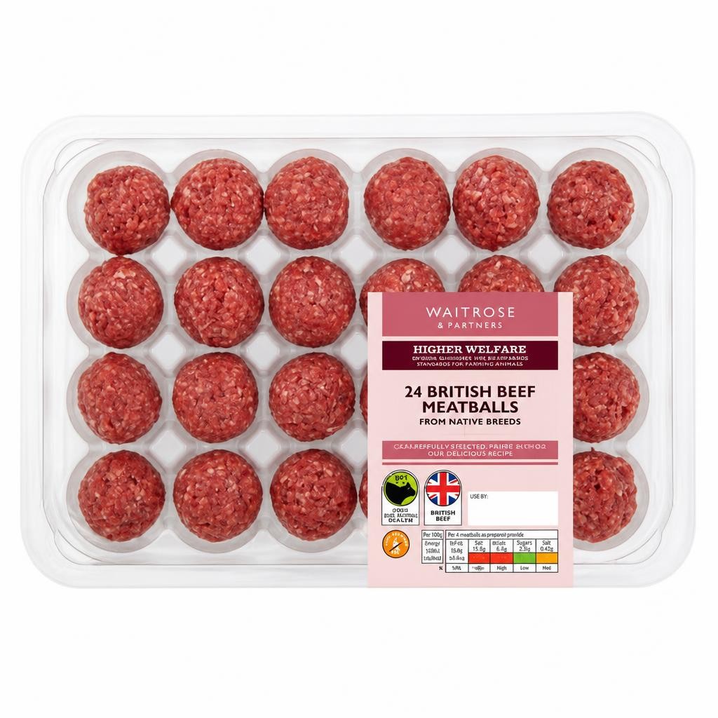 Waitrose 24 British Native Breed Beef Meatballs