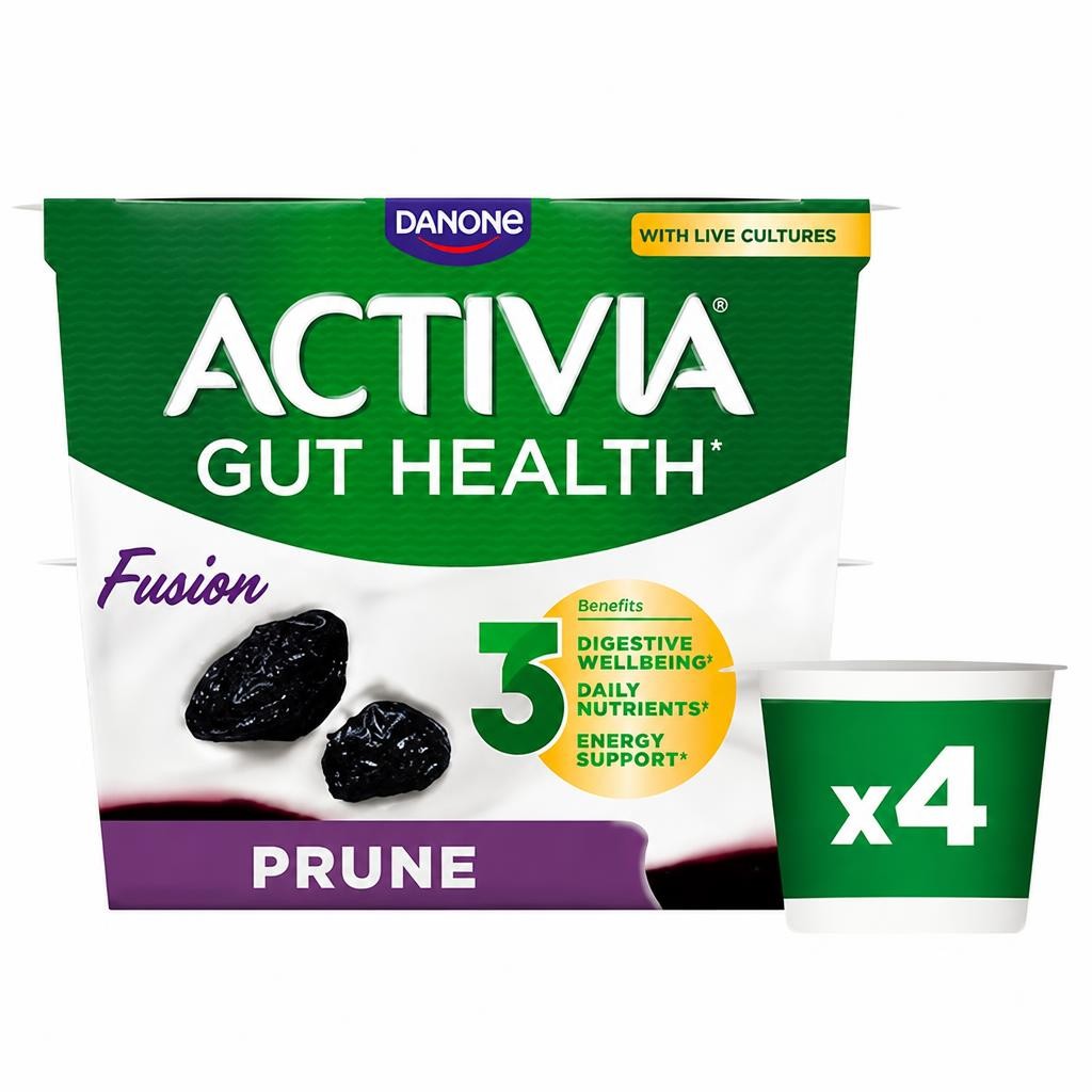 Activia Fusion Prune Gut Health Yogurts