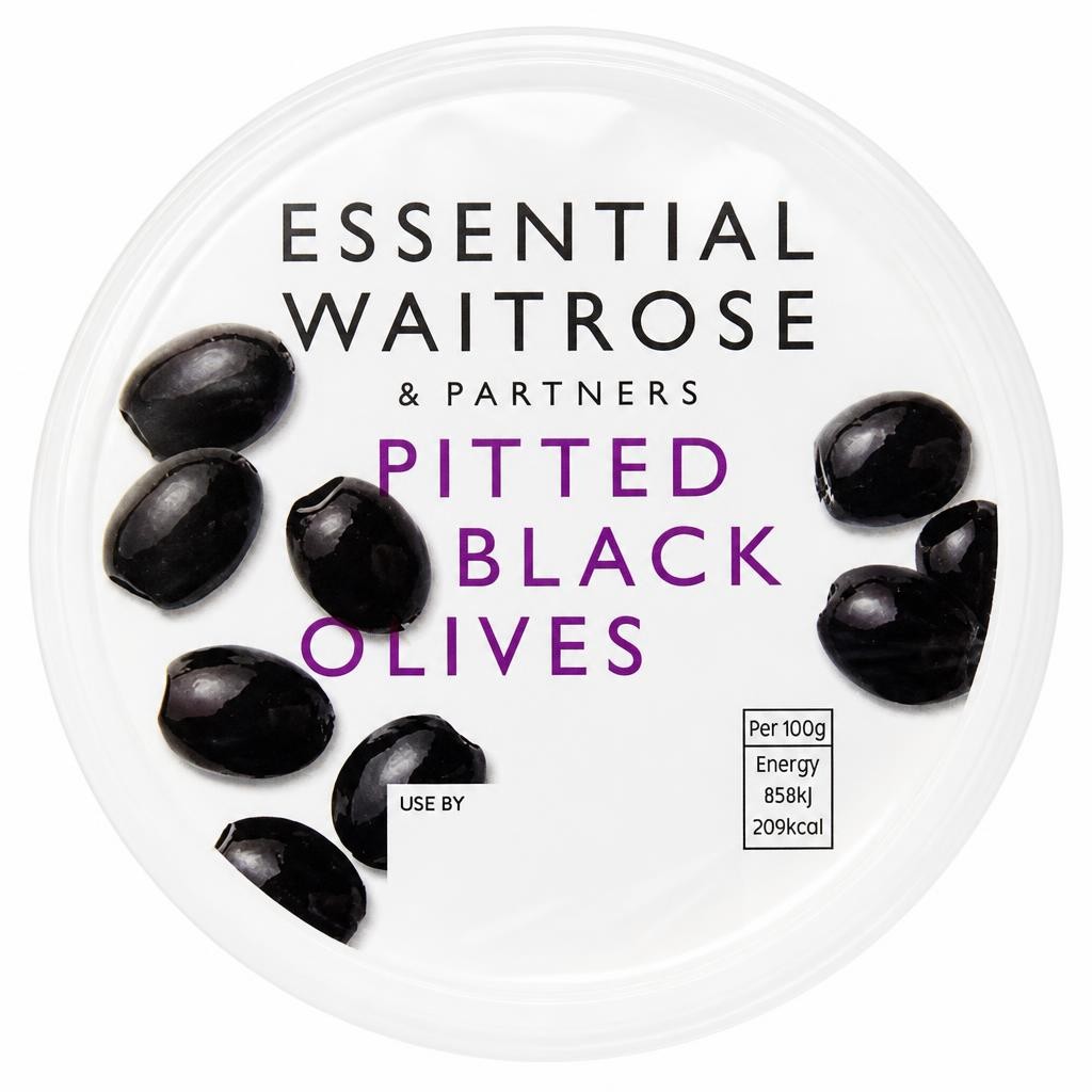 Waitrose Essential Pitted Black Olives