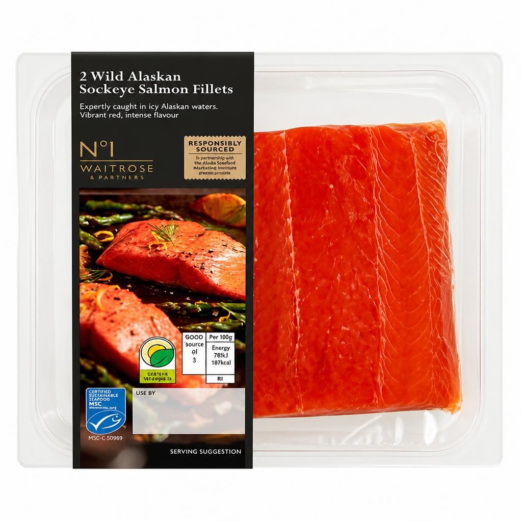 No.1 2 Wild Alaskan Sockeye Salmon Fillets