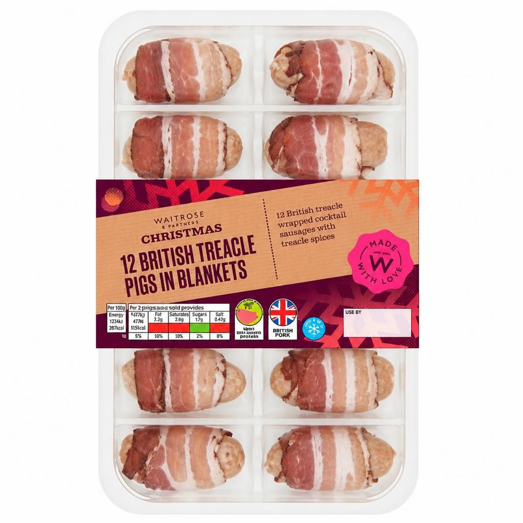 Waitrose Christmas 12 British Treacle Pigs In Blankets