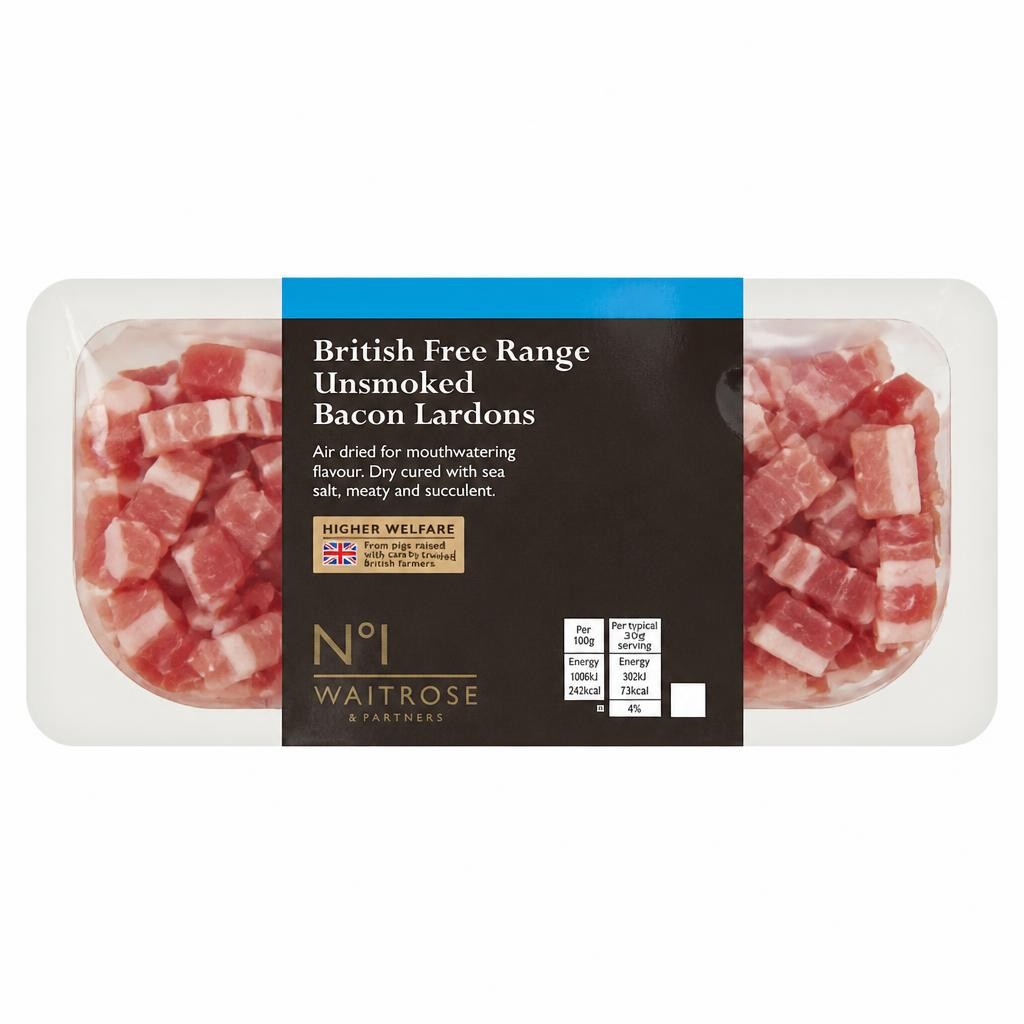 No.1 Free Range Dry Cured Unsmoked Bacon Lardons