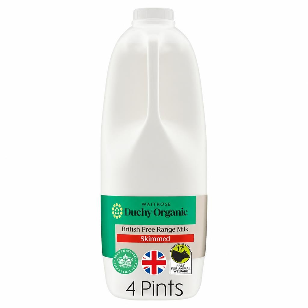 Duchy Organic Skimmed Milk 4 pints