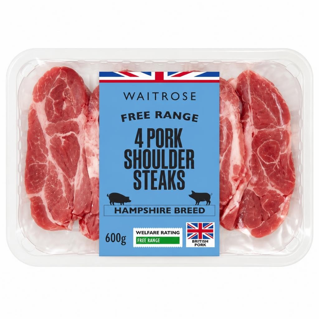 Waitrose Free Range British Pork 4 Shoulder Steaks