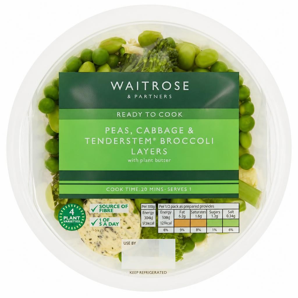 Waitrose Peas, Cabbage & Tenderstem Layers